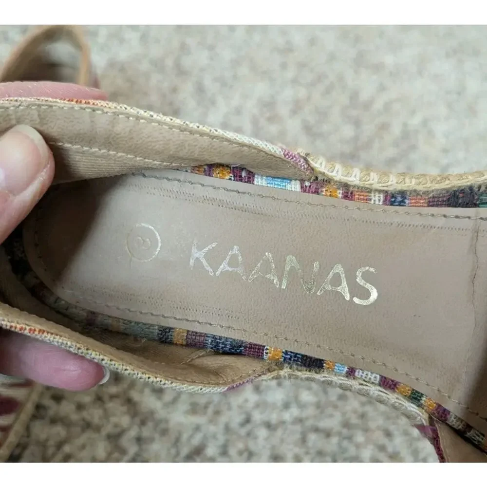 Kaanas Espadrille Sz 8 (39) Flat Sandals Vibrant Aztec Southwest Colors Slip-On